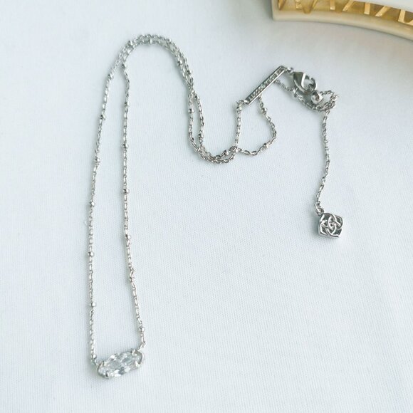 Kendra Scott Genevieve Silver White Crystal Satellite Necklace - Picture 3 of 4